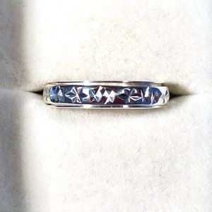 Sterling Silver diamond cut spinner band ring size 7 2.75 grams